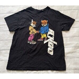 Akoo Fox Handshake T Shirt Black 3XL XXXL Hip Hop Rap Wear Streetwear